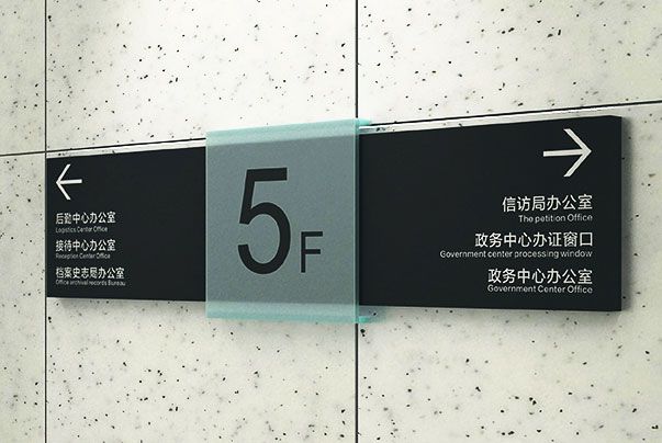 办公楼贴墙指示牌标识设计