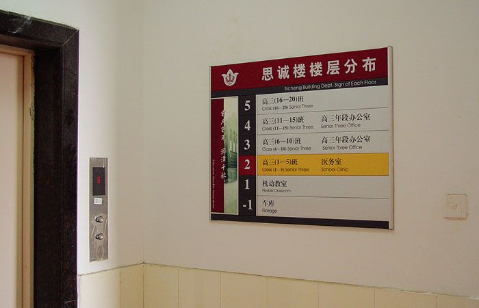 学校楼层分布标识